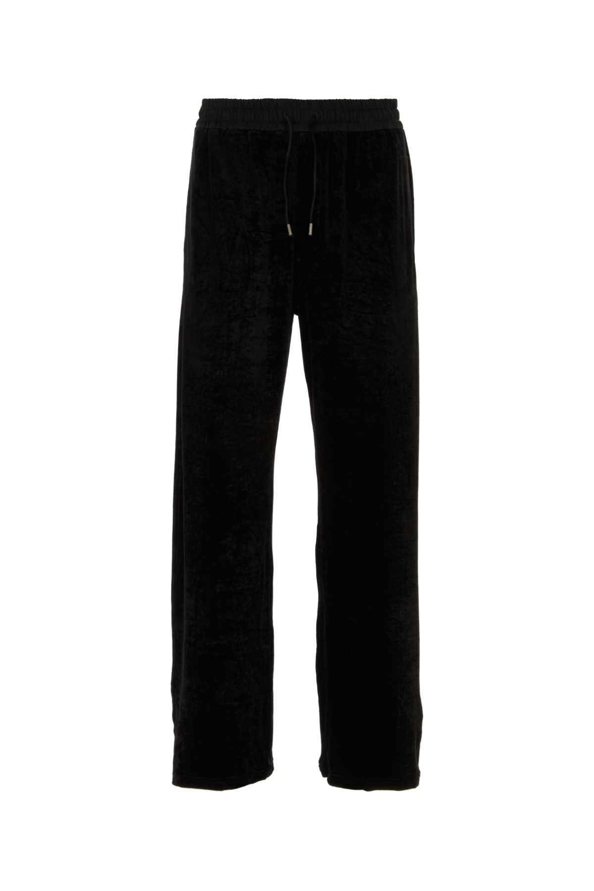 Black Stretch Chenille Joggers Noir Pantaloni