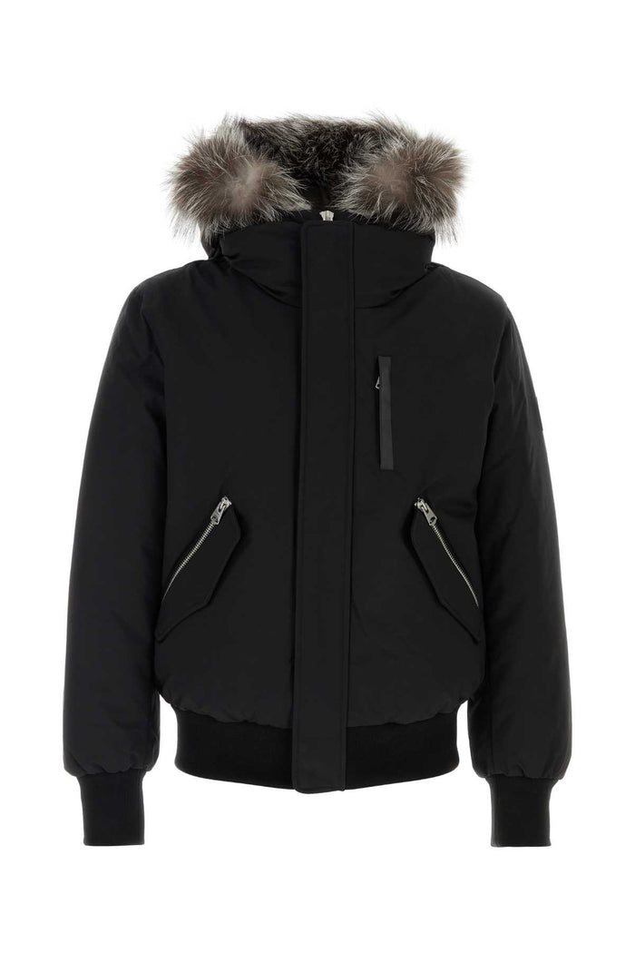 Black Nylon Blend Dixon-X Down Jacket Blacksilver Piumini