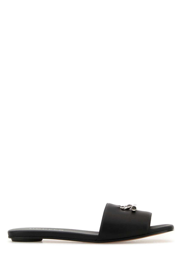 Alexander McQueen Exterior: 100% Leather; Interior: 100% Leather; Sole: Leather slide sandal in black