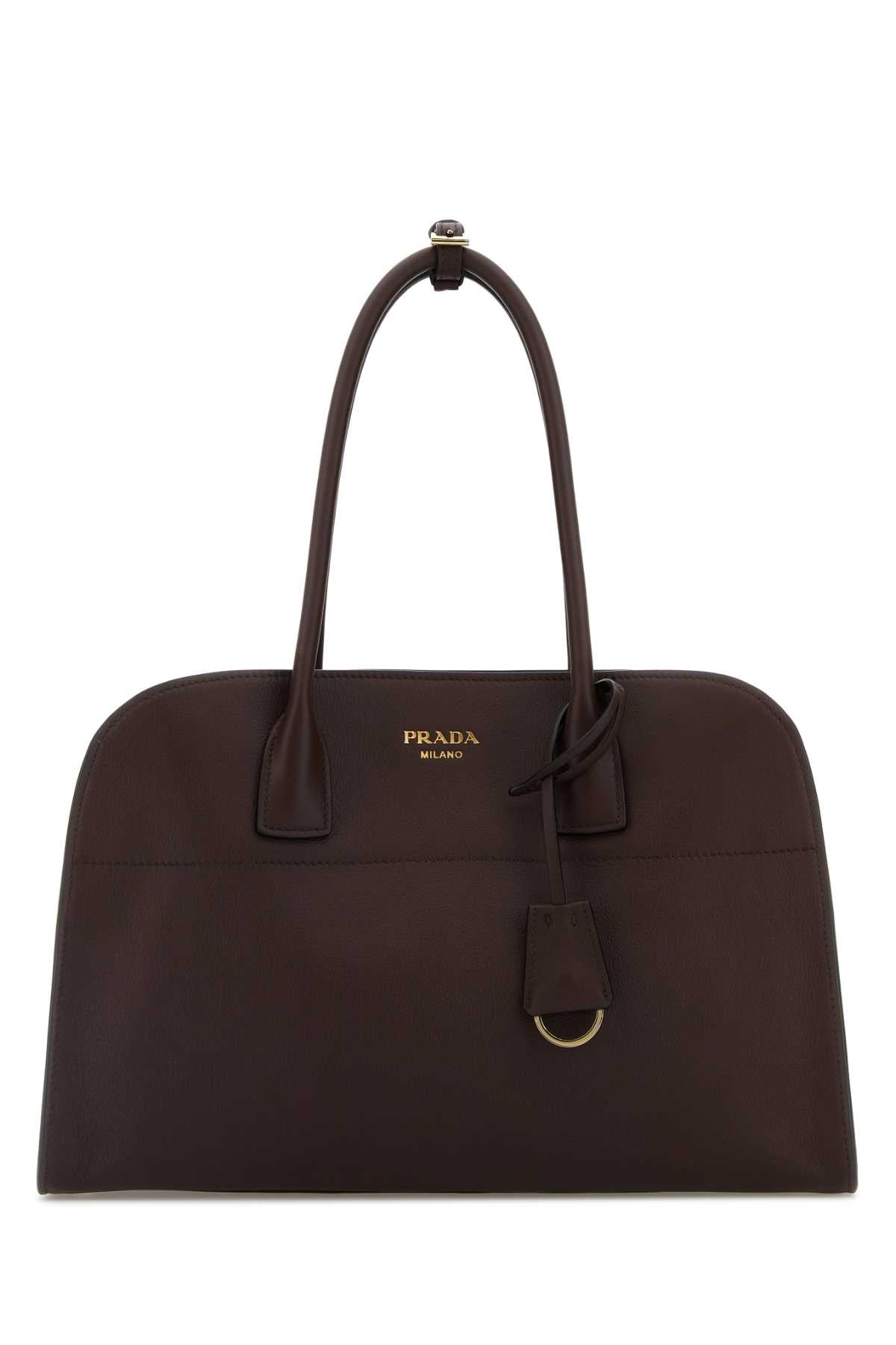Aubergine Leather Medium Shopping Bag Radica N Calfleather Borse A Mano