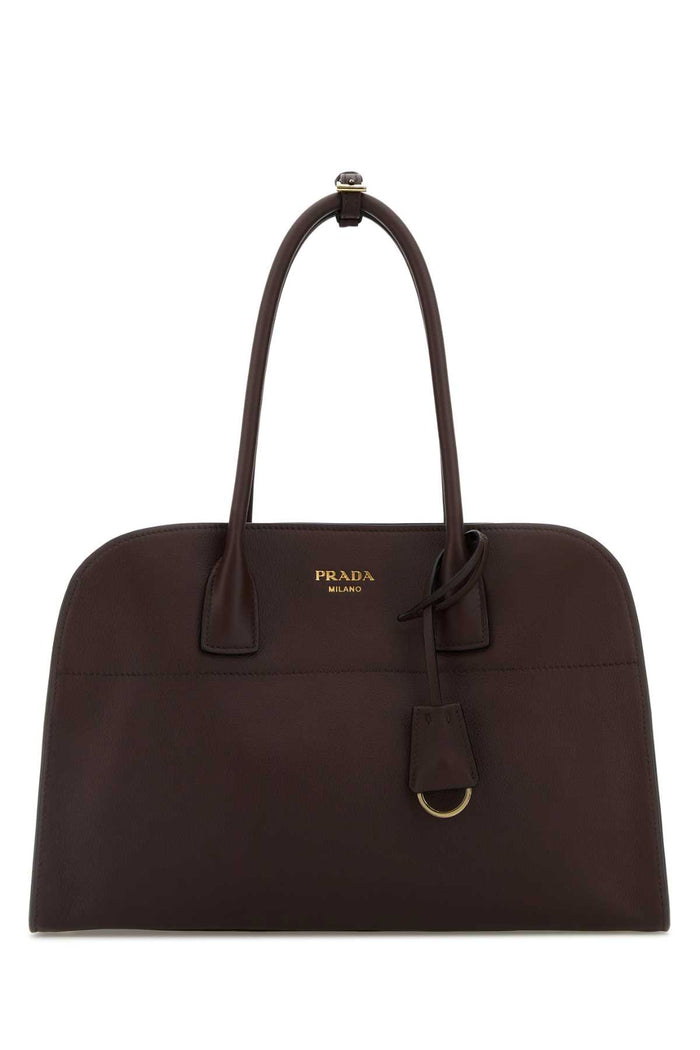 Aubergine Leather Medium Shopping Bag Radica N Calfleather Borse A Mano