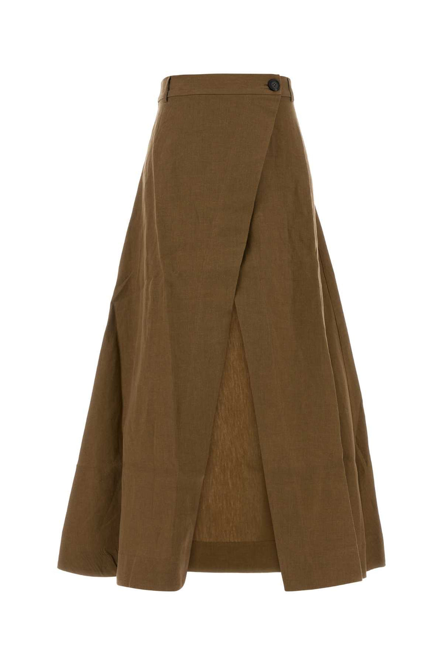 Le Kasha Skirt 100% Linen skirt in brown