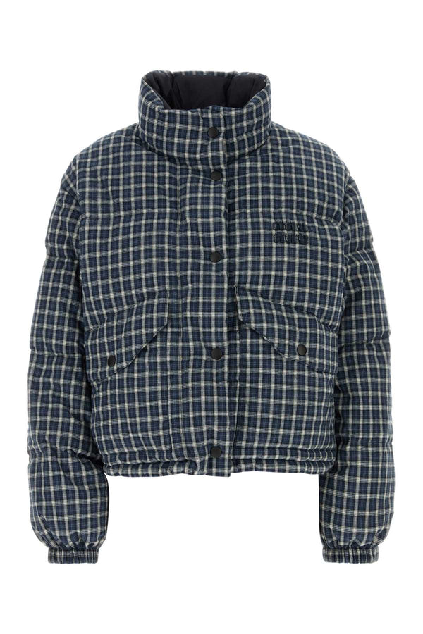 Miu Miu Exterior: 100% Cotton; Lining: 100% Polyester; Padding: 90% Down down jacket in blue