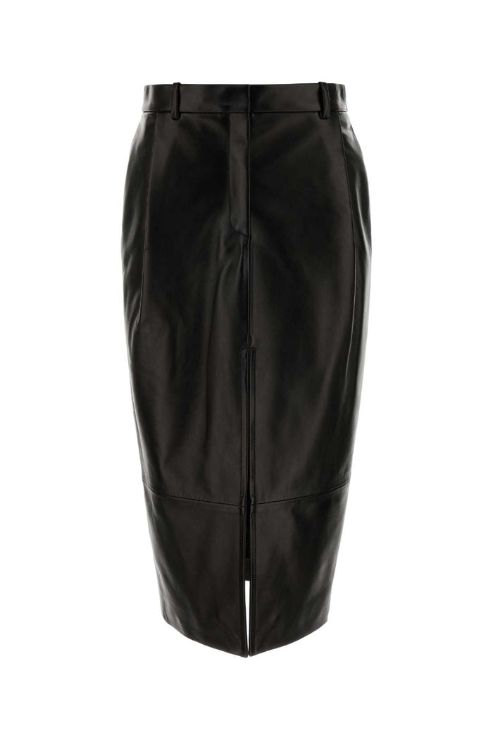 Black Leather Anden Skirt Exterior: Lamb Lining: Silk Gonne