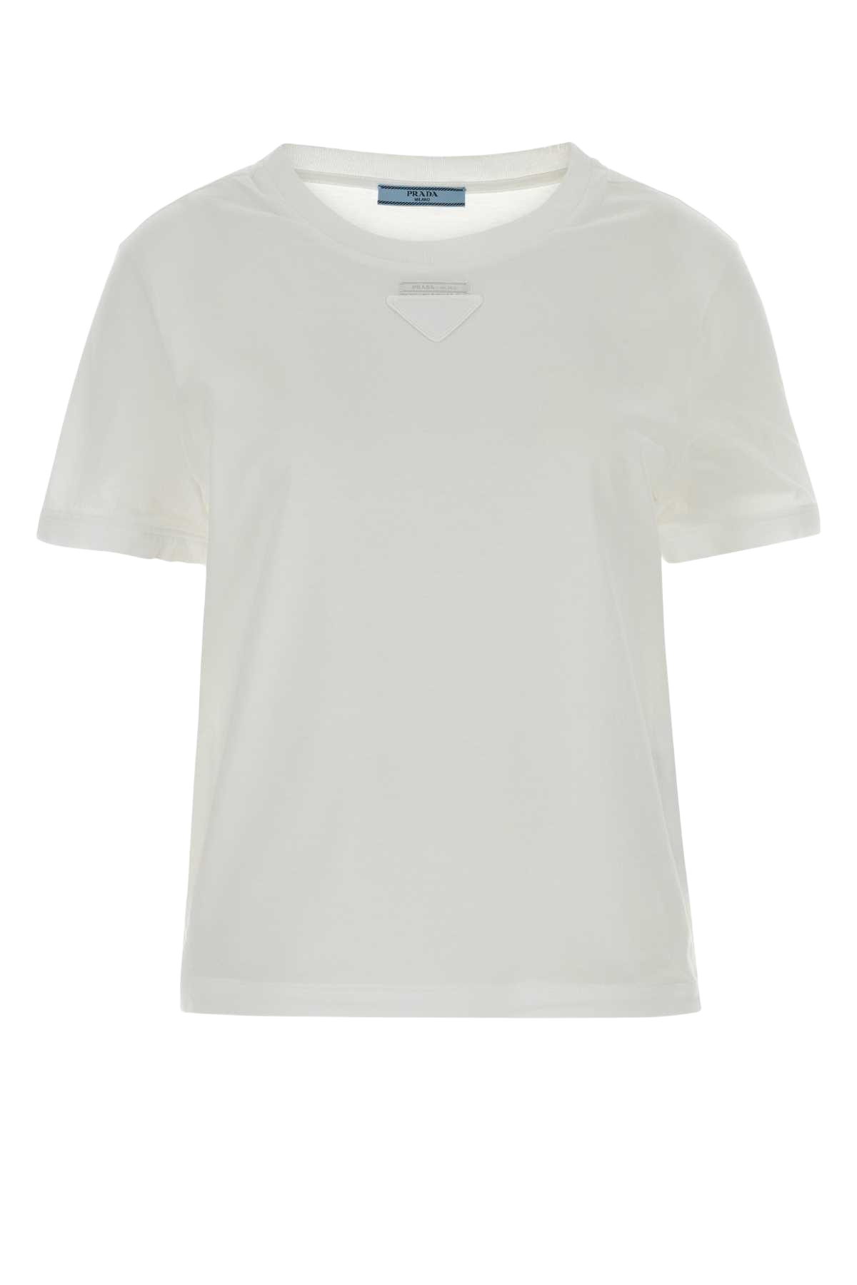 White Cotton T-Shirt Bianco Exterior