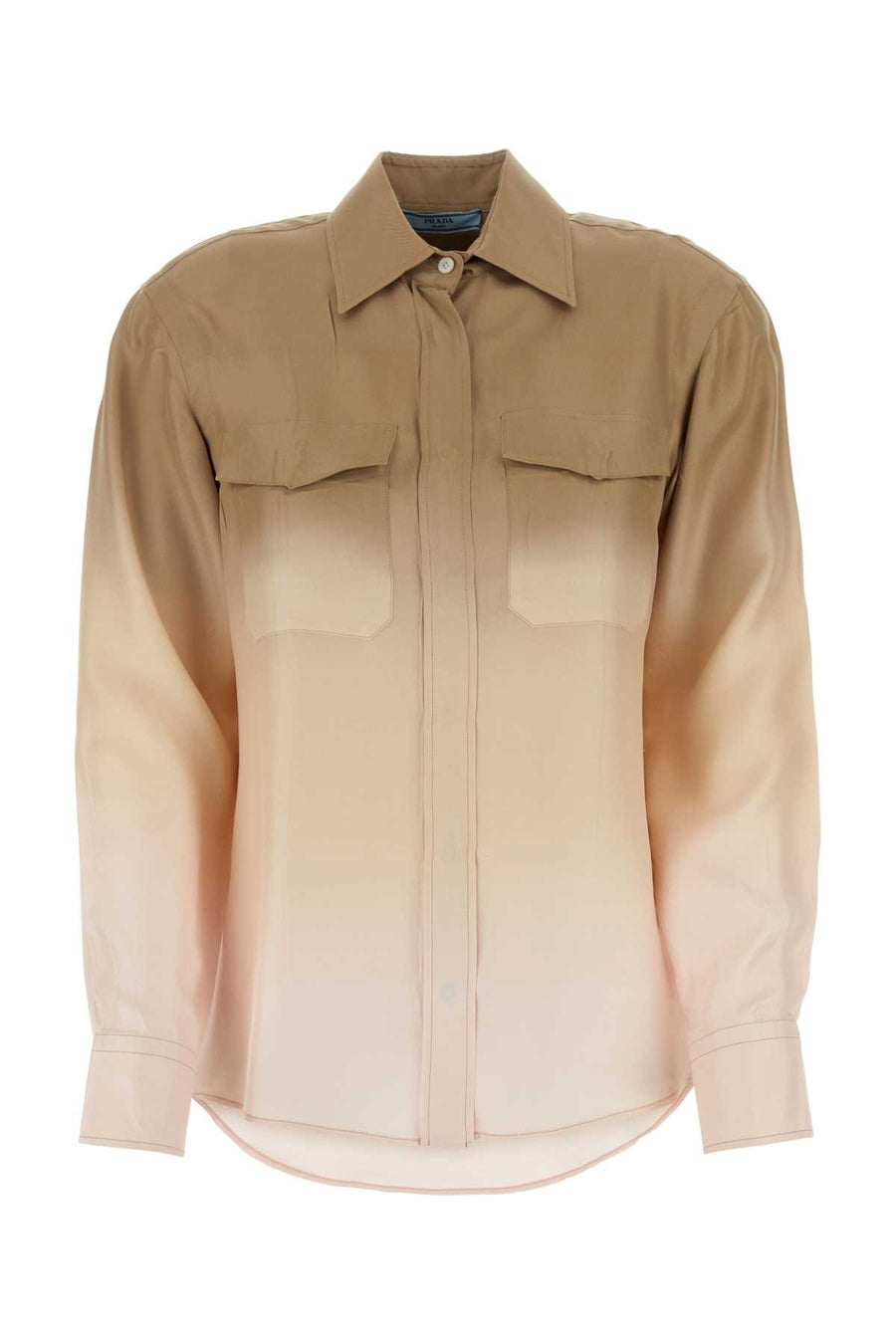 Prada 100% Silk (Se-Trochus Niloticus) shirt in beige