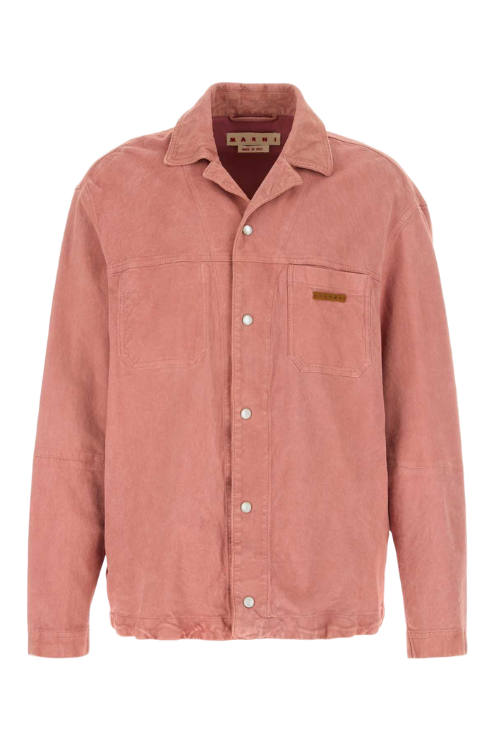 Pink Suede Shirt Chalkmauve Exterior: Ovine Leather Camicie