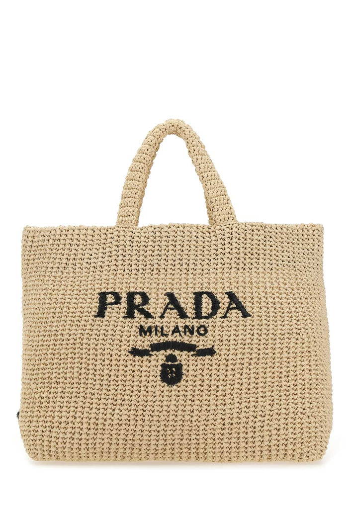 Raffia Shopping Bag Naturale Vi-vitello Borse A Mano