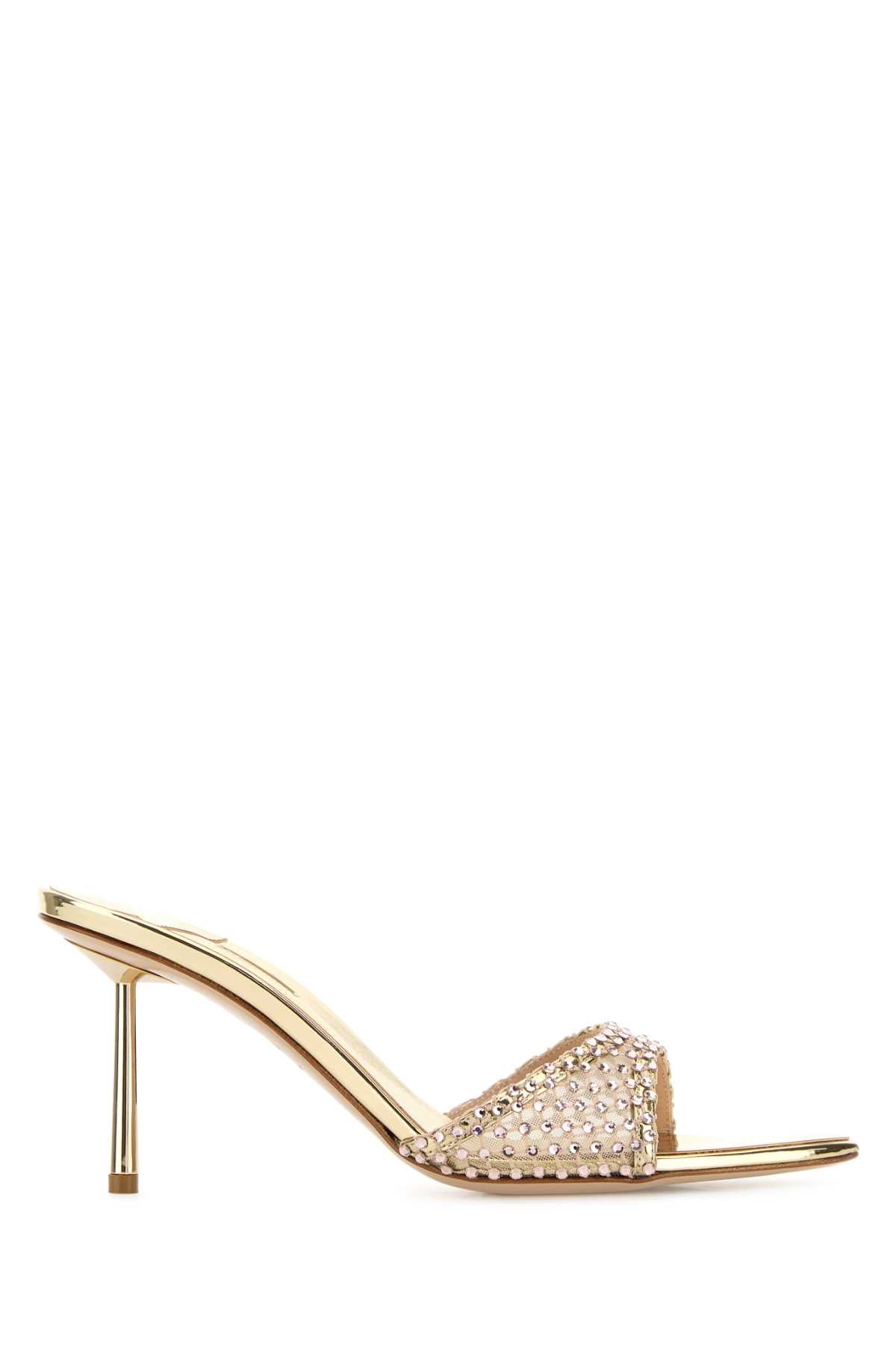 Embellished Mesh Gilda Mules Platinno Sandali