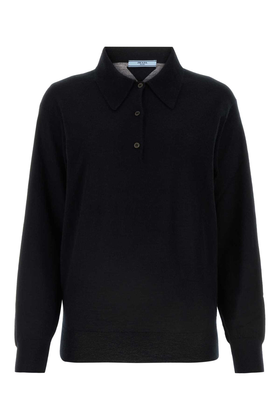 Prada 100% Cashmere (WS-Trochus Niloticus) polo shirt in black
