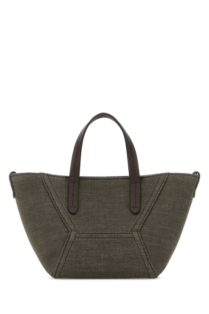 Olive Green Fabric Handbag C004 Borse A Mano