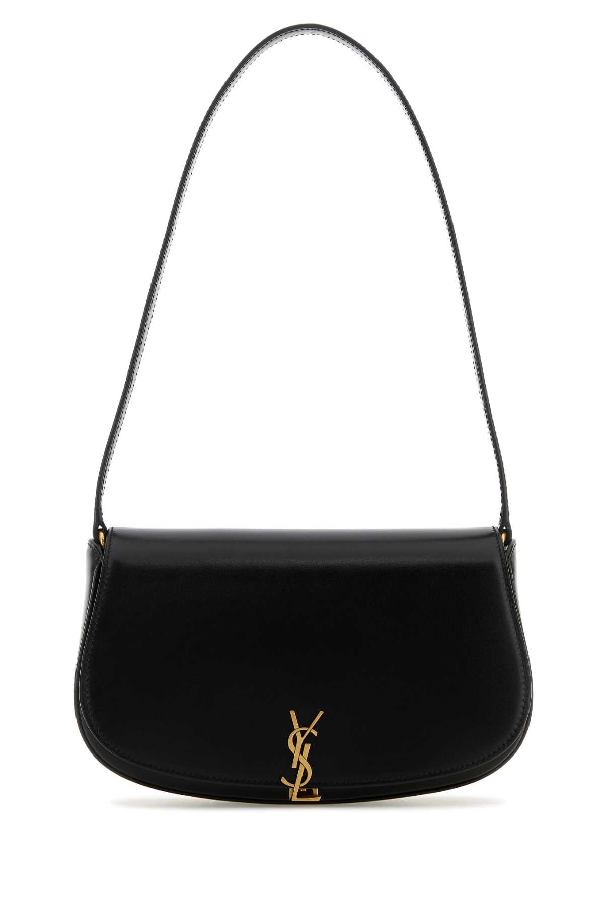 Black Leather Demi Lune Shoulder Bag Nero Borse A Mano
