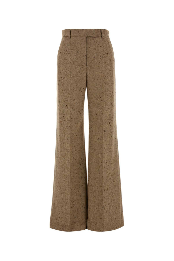 Melange Sand Wool Palazzo Pant Avoriobeige Exterior: Virgin Pantaloni