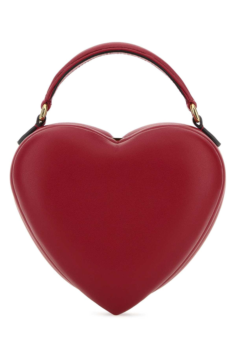 Moschino Exterior: 100% Nappa leather; Lining: 100% Fabric; Finishing: Golden metal top handle bag in red