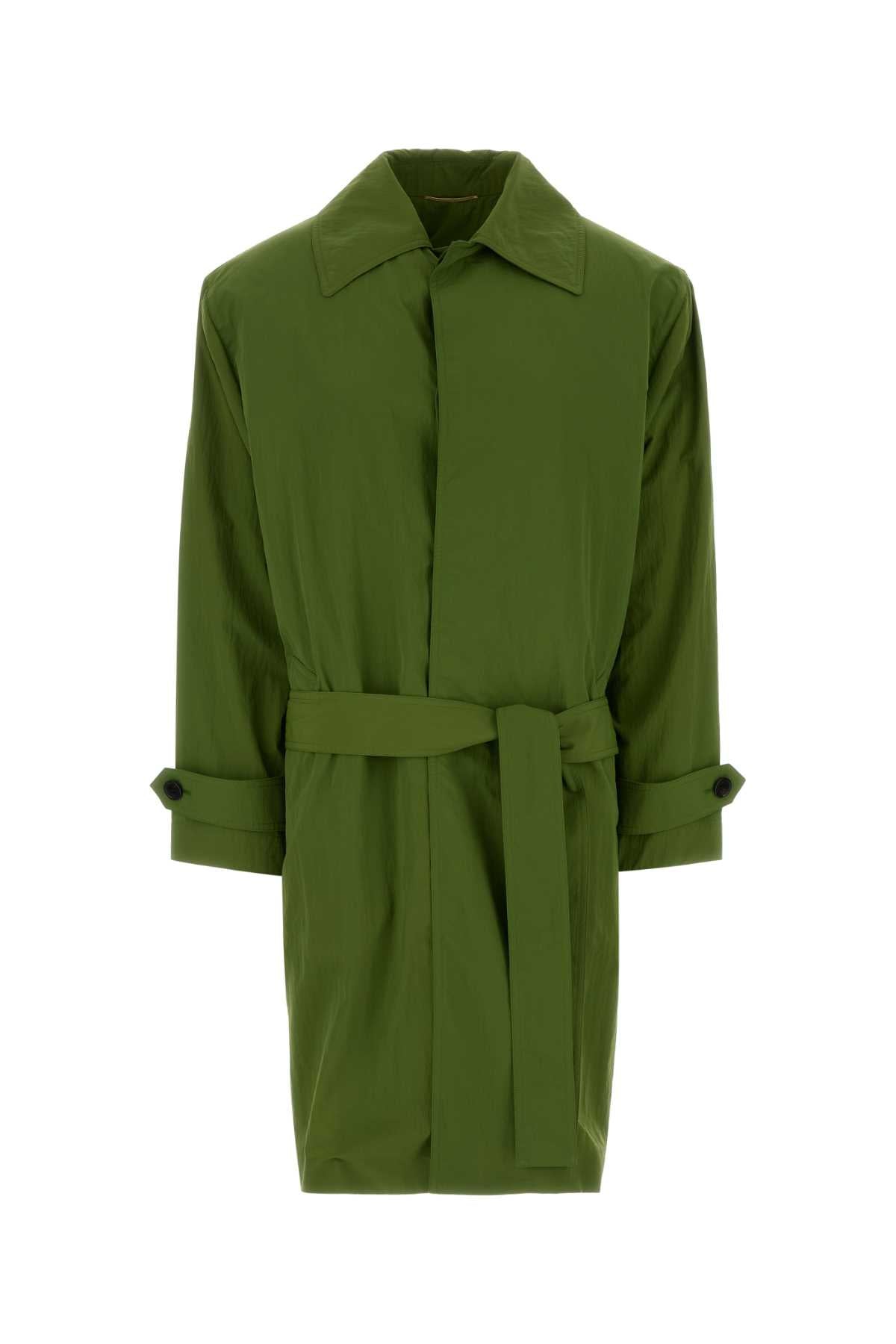 Green Nylon Trench Coat Vertprairie