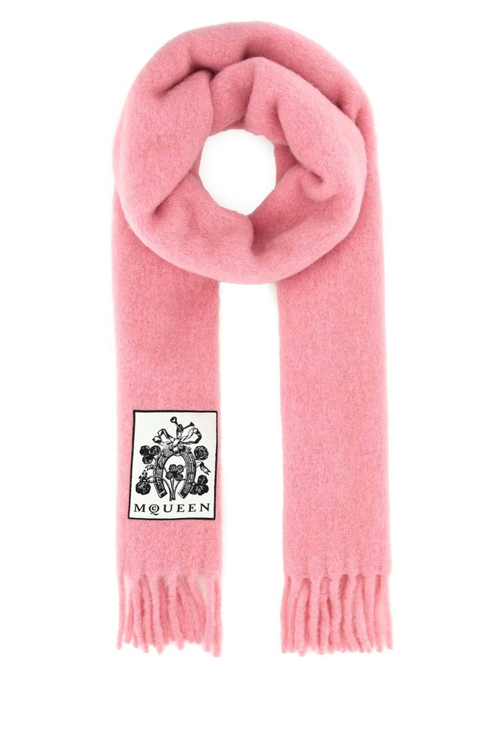 Pink Alpaca Blend Scarf Cocktailpink Sc Solid Cosy Sciarpe E Foulard