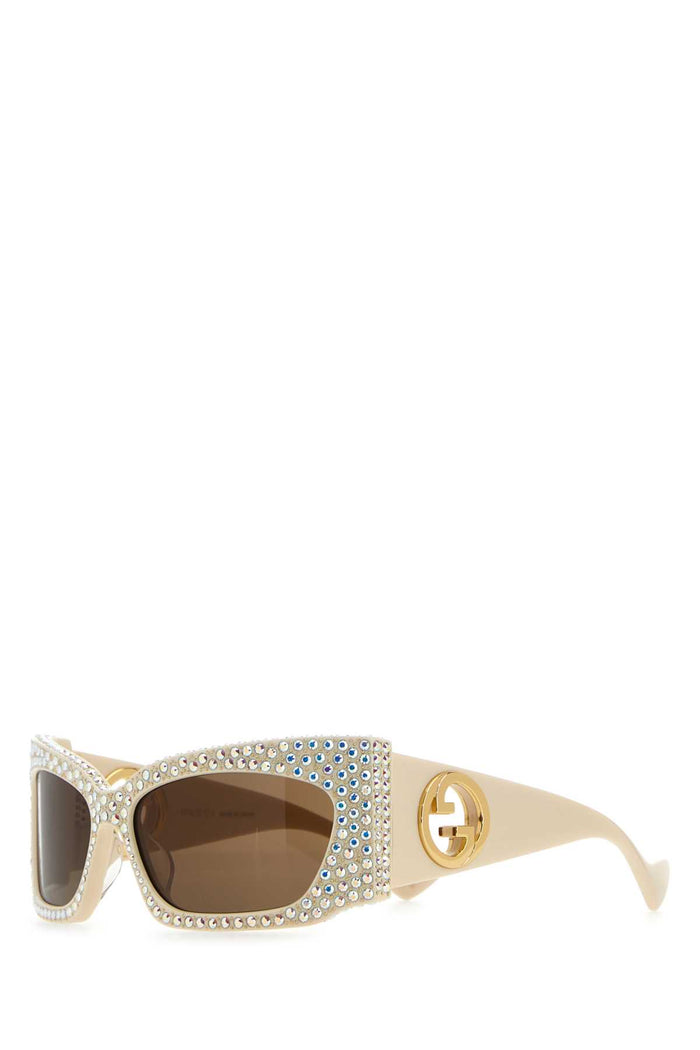 Embellished Acetate Sunglasses Ivorycrystalsbrown Occhiali Da Sole
