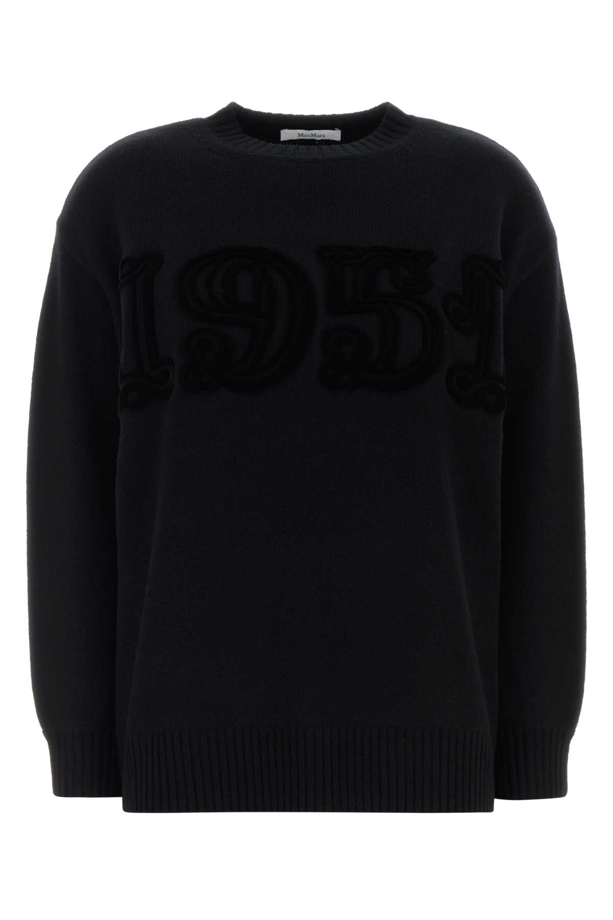 Black Wool Blend Fido Sweater Nero Exterior: Cashmere Maglieria