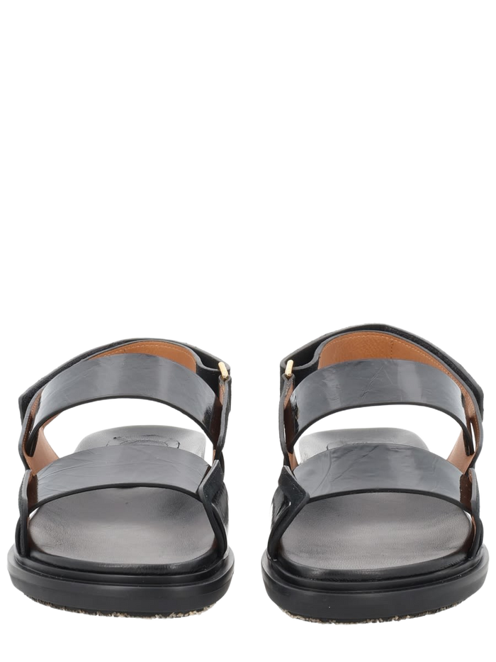 Sandal Fussbett Black Calf Leather