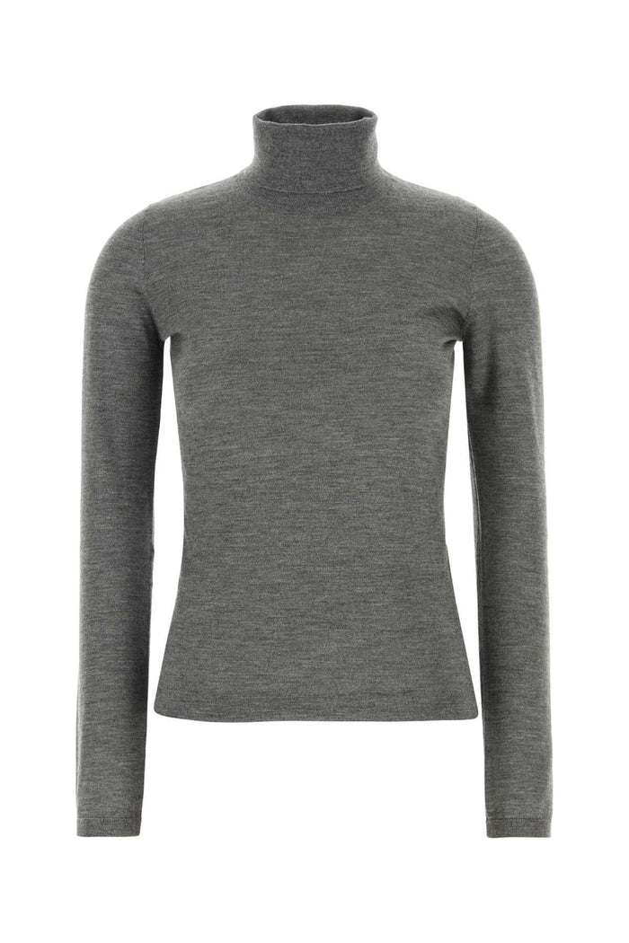 Grey Cashmere Blend Sweater C074 Exterior: Silk Maglieria