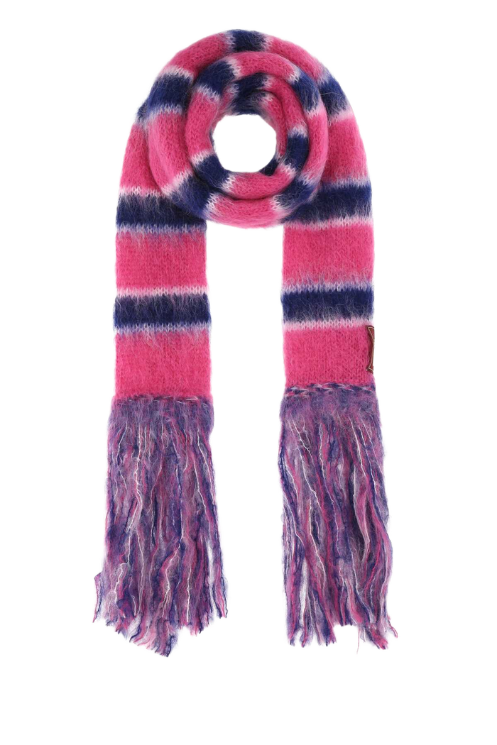 Embroidered Mohair Blend Scarf Rgc56 Exterior: Nylon Wool Sciarpe E Foulard