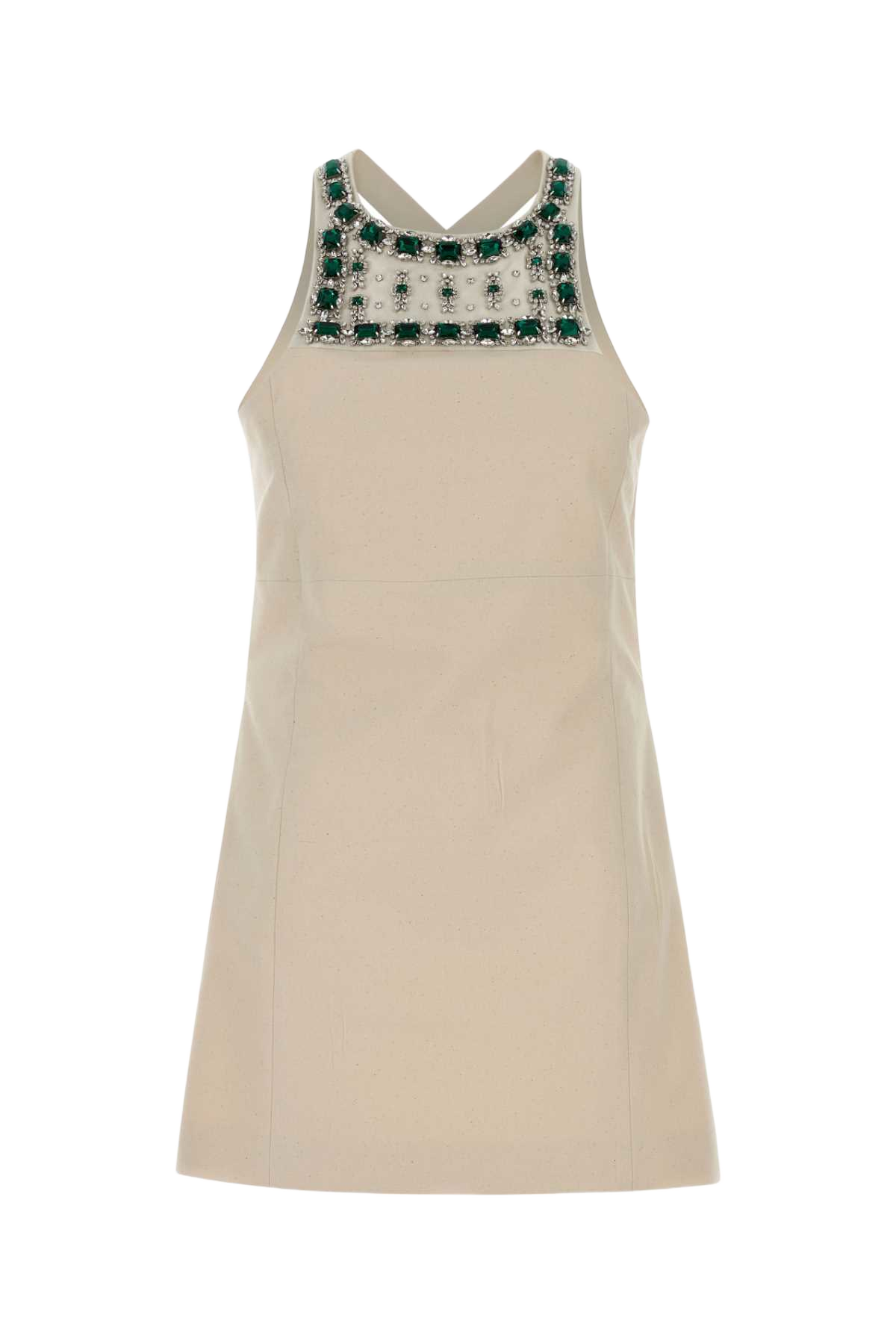 Ivory Canvas Mini Dress Ecru Abiti