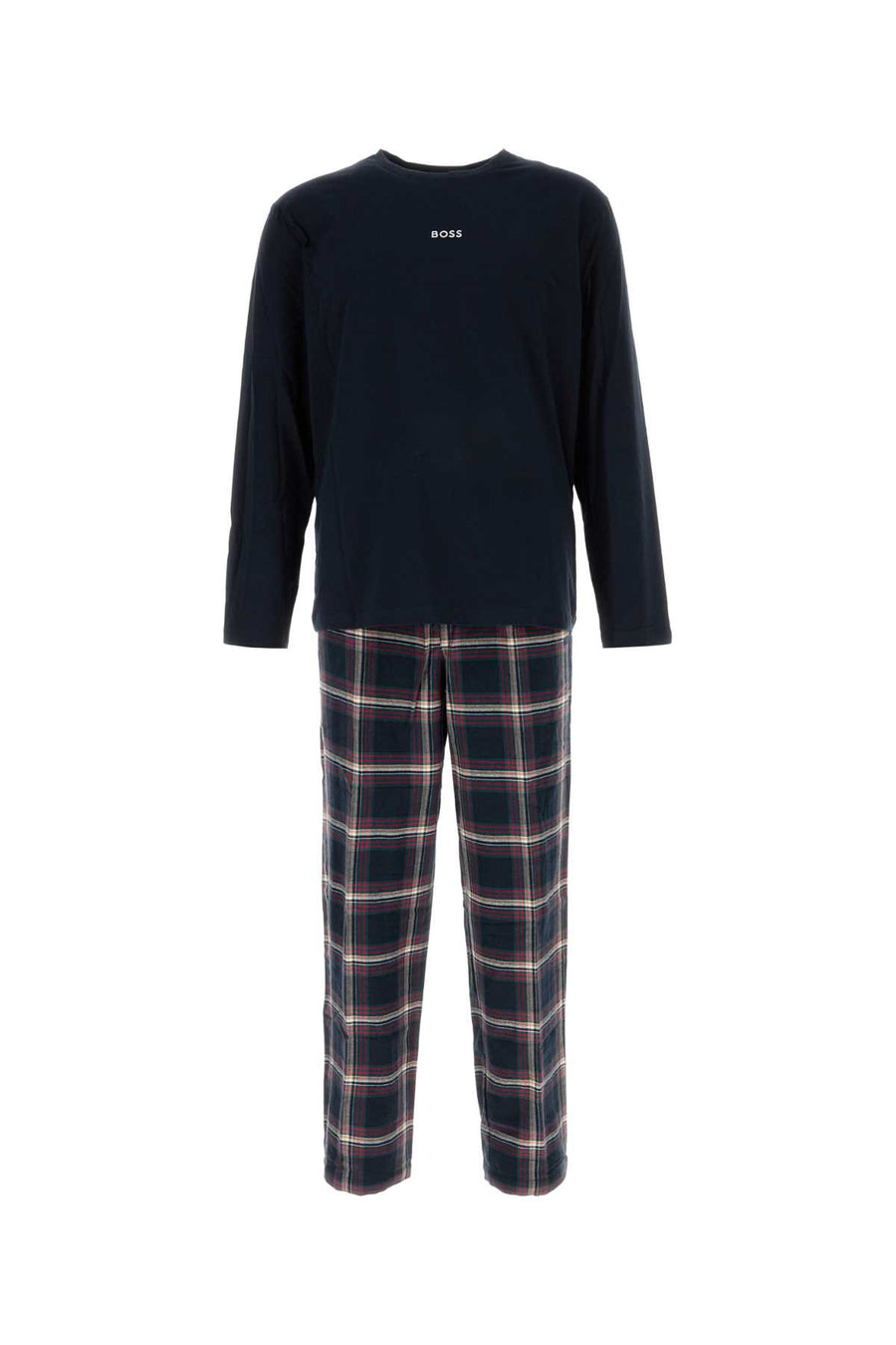 Hugo Boss Long Top: 94% Cotton pajama set in navy