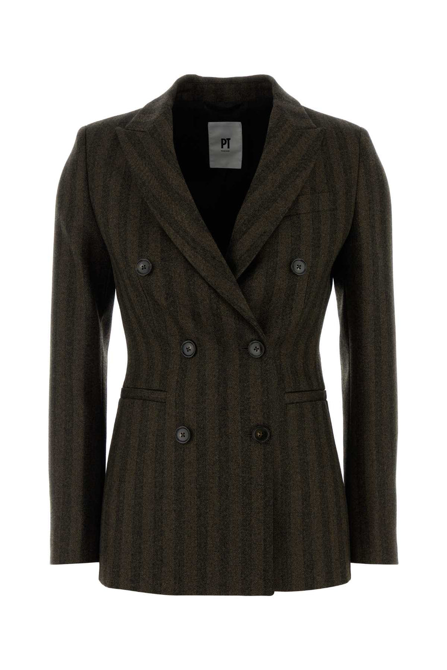 Pt Torino Exterior: 98% Virgin wool 2% Elastane; Lining: 100% Viscose blazer in brown