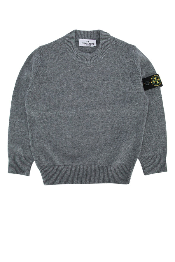 Stone Island Kids Neck 40% Virgin Wool sweater in gray