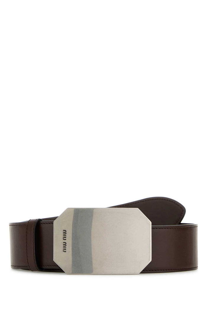 Brown Leather Belt Radica Vitello Cinture