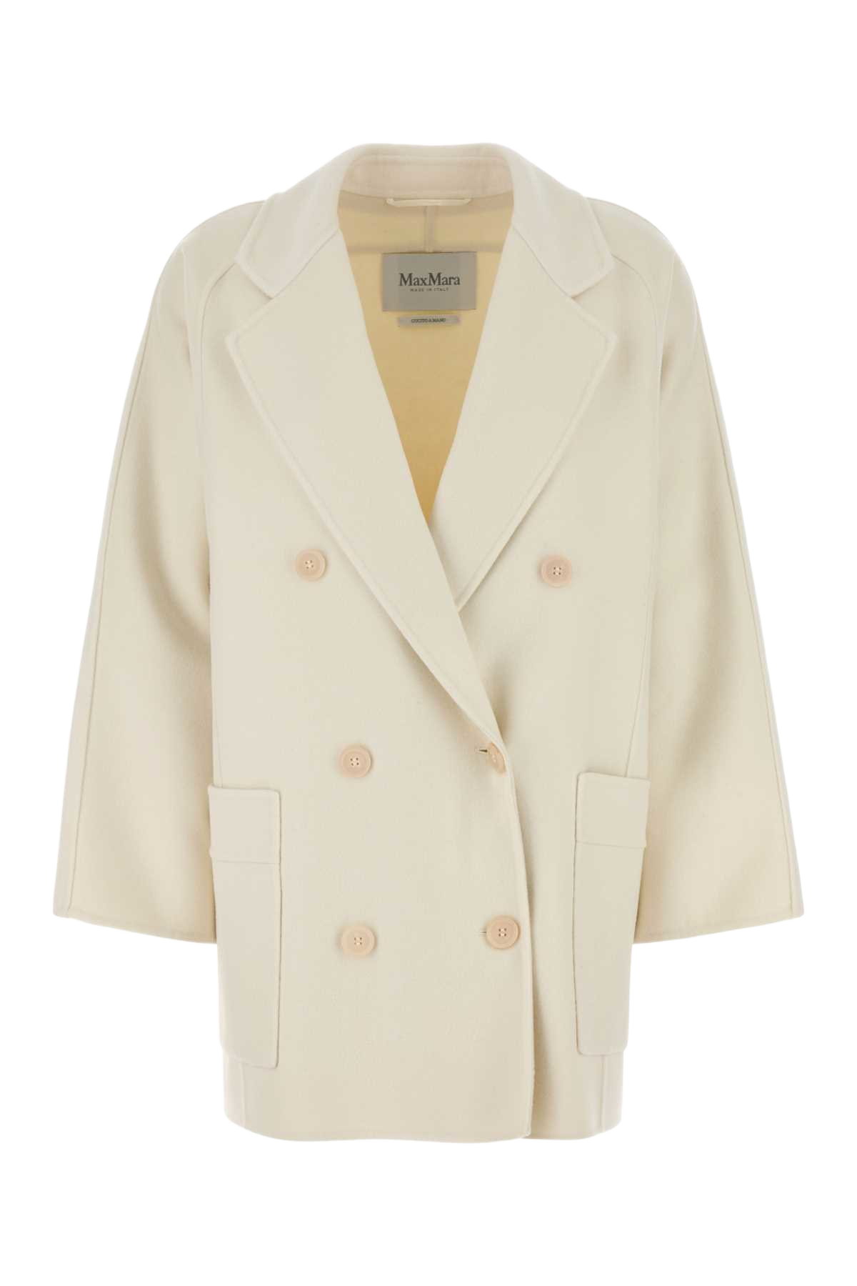 Ivory Wool Blend Orma Coat Bianco Cappotti