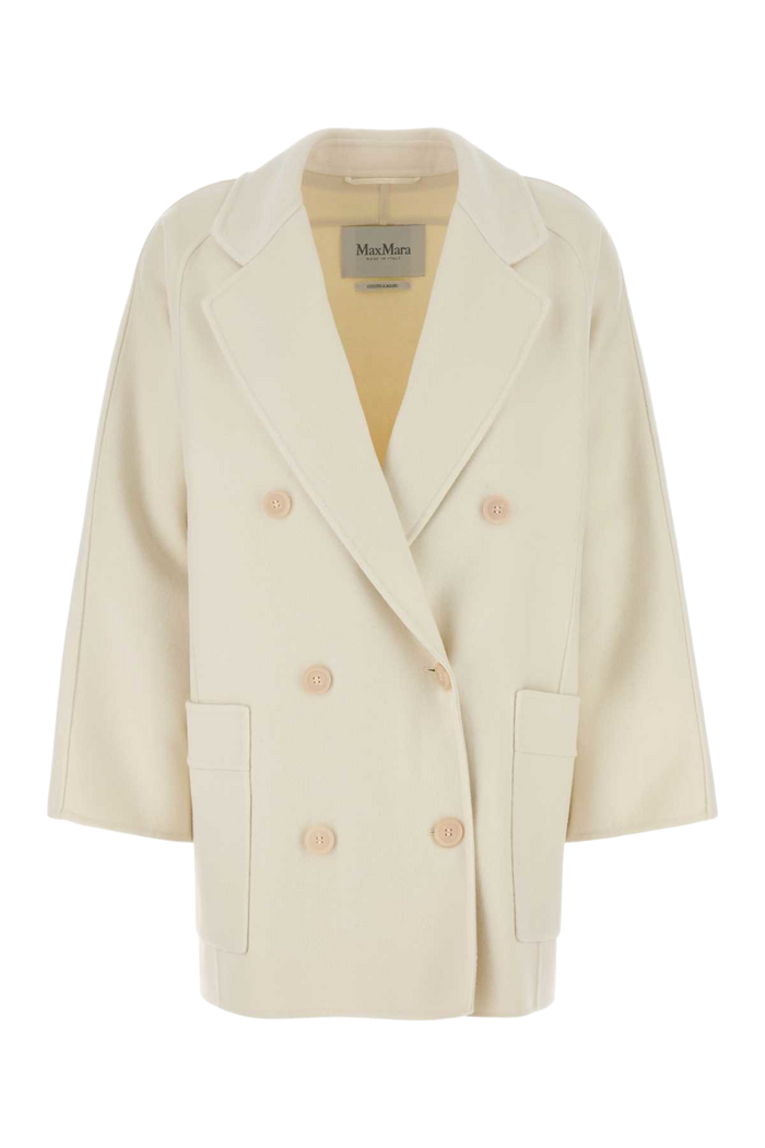 Ivory Wool Blend Orma Coat Bianco Cappotti