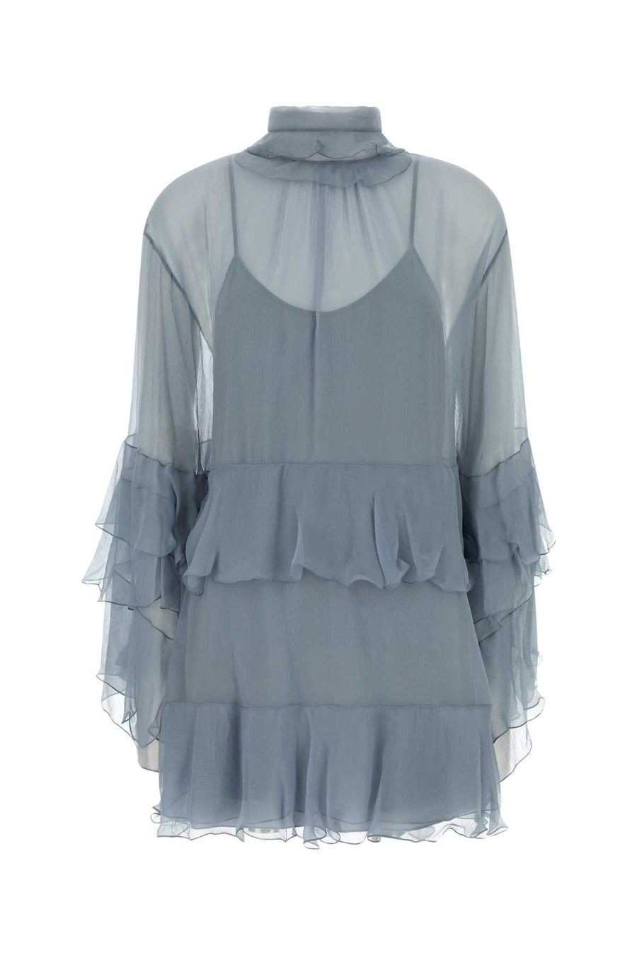 Chloé Outer shell: 100% silk. Separated lining: 90% acetate fibre dress in blue