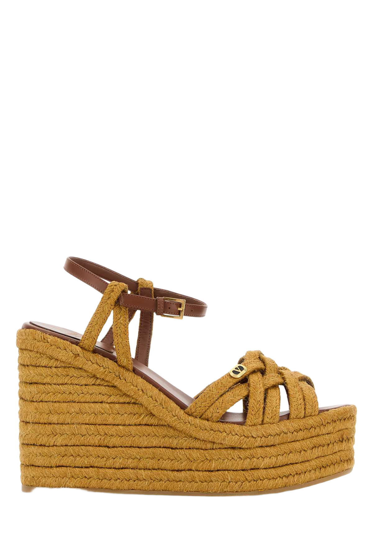 Mustard Raffia Vlogo Signature Wedges Senapetobacco Jute Espadrillas