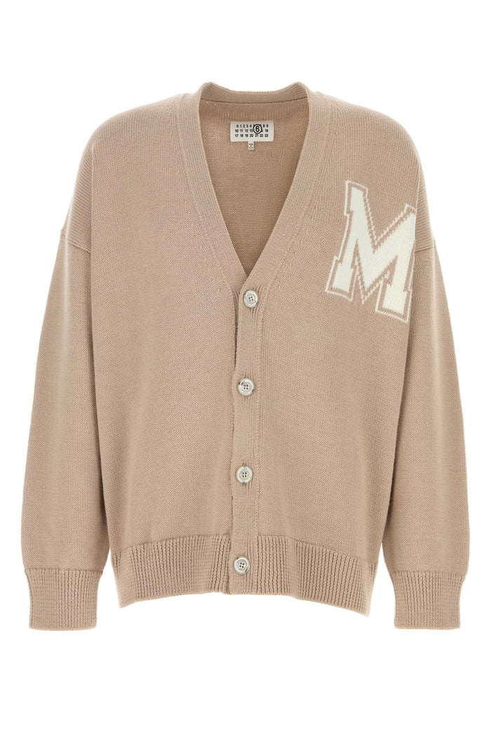 Beige Wool And Acrylic Cardigan Sand Lana Vergine Acrilica Maglieria