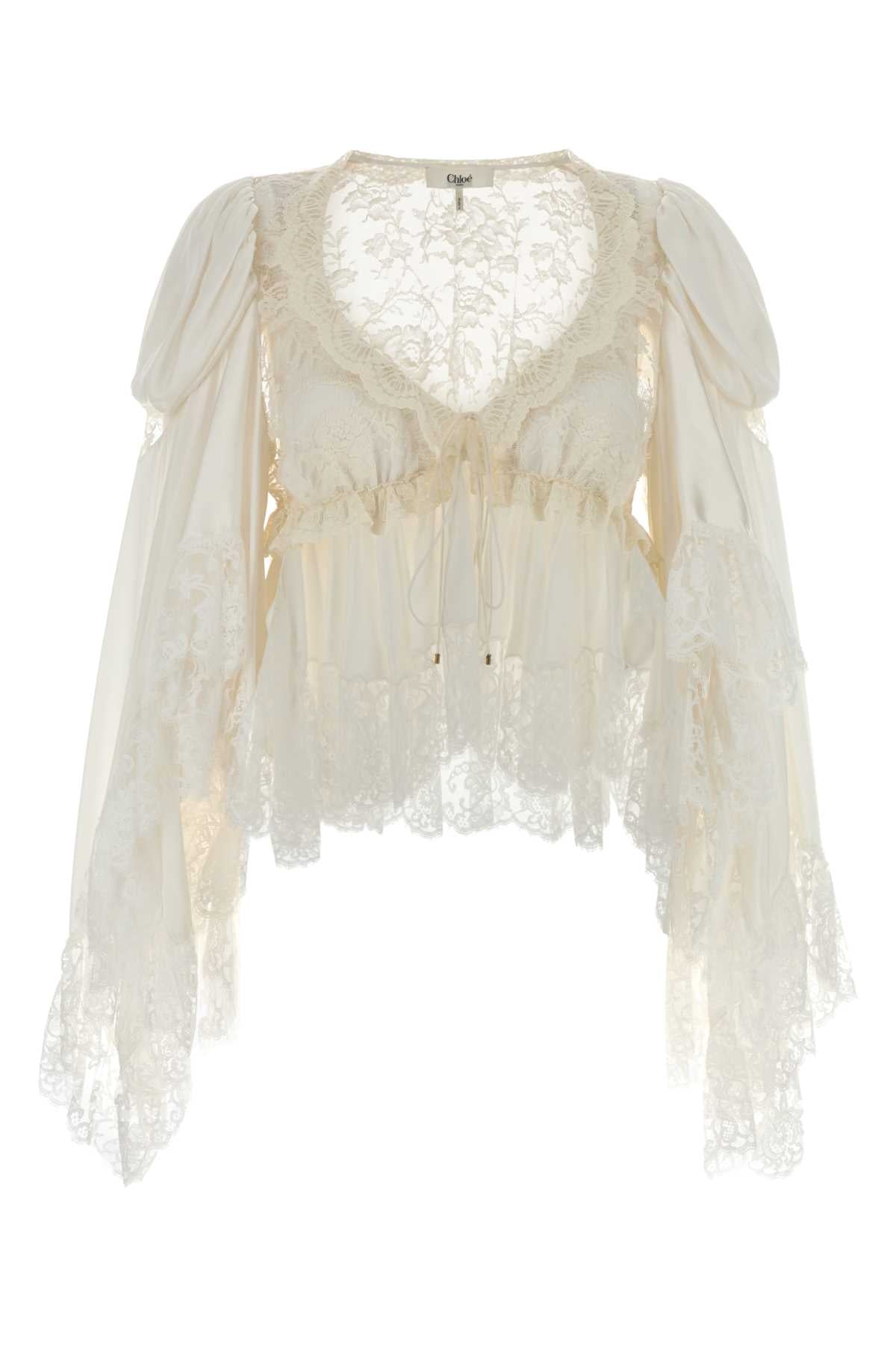 White Satin Blouse Iconicmilk Exterior: Silk Maglie