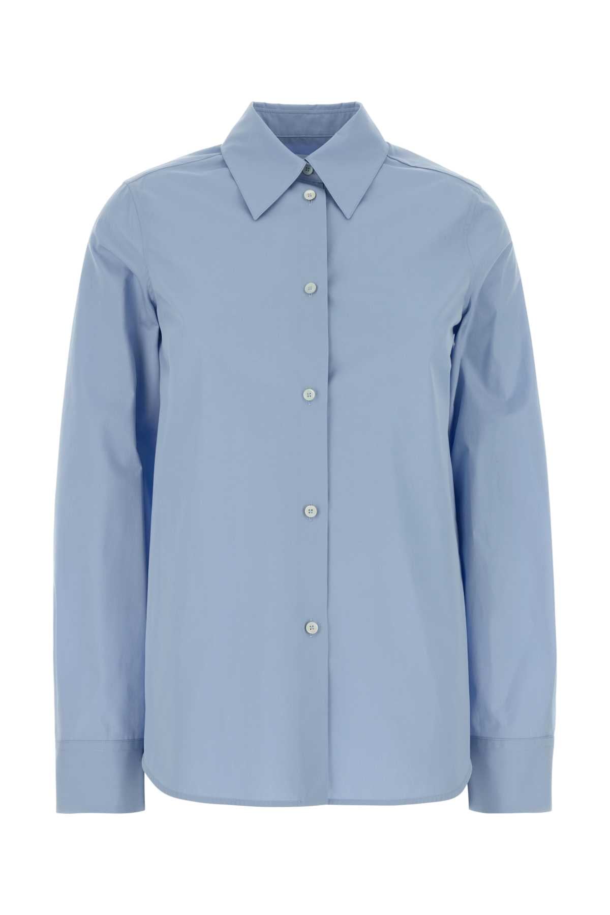 Light Blue Poplin Shirt Powderblue Cotone Camicie