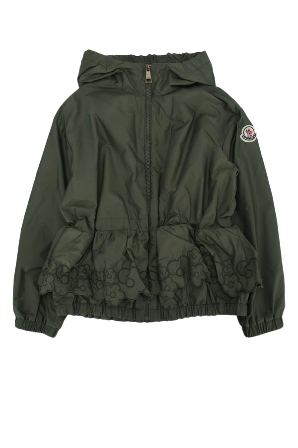 Moncler Jr Jacket Outer: 100% polyamide/nylon; Lining: 100% polyamide/nylon; Embroidery: 20% polyester down jacket in green