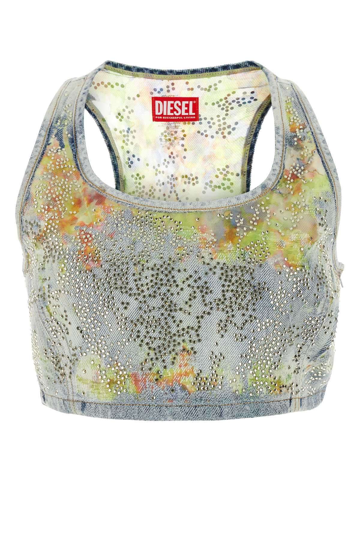Embellished Denim De-Detop-Fse Crop-Top 01 Exterior: Cotton Nylon Maglie