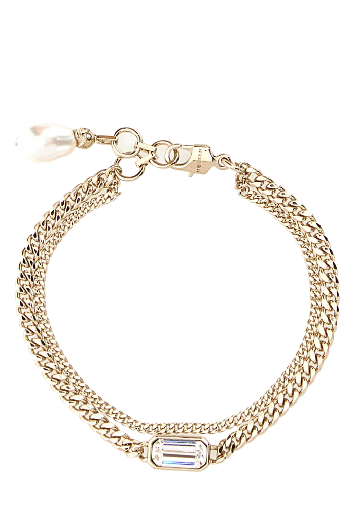 Platinum Metal Skull Bracelet 0953pearlstrass Bracciali