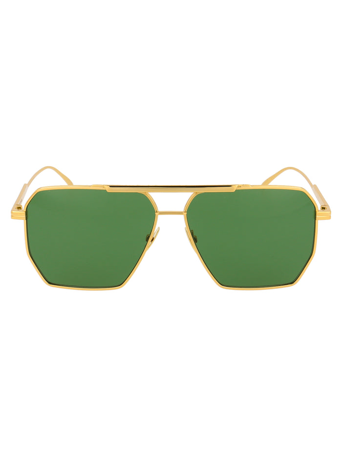 Bv1012s 004 Gold Green Metal Sunglasses
