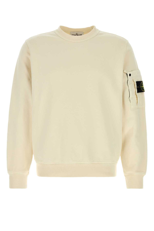 Stone Island 100% cotton sweatshirt in ivory