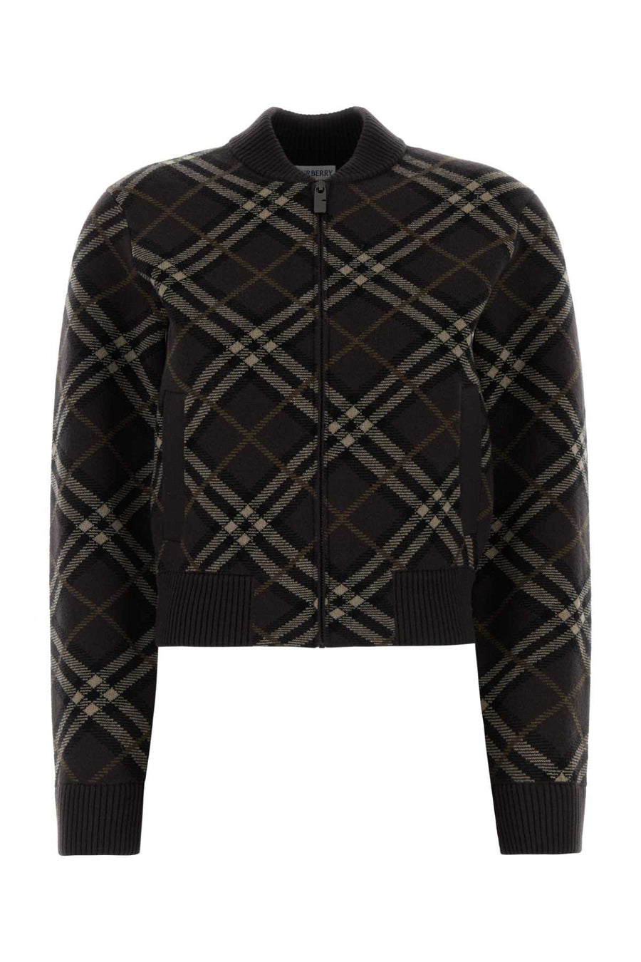 Burberry Wchk 70% Wool cardigan in black