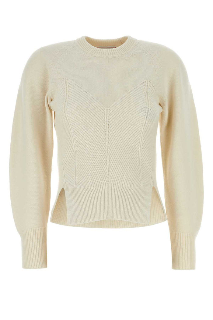 Ivory Wool Blend Sweater Exterior: Cashmere Maglieria