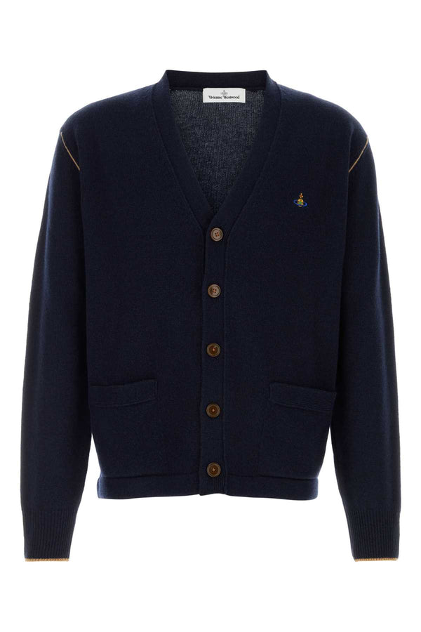 Vivienne Westwood Cardigan 90% Merino wool cardigan in navy
