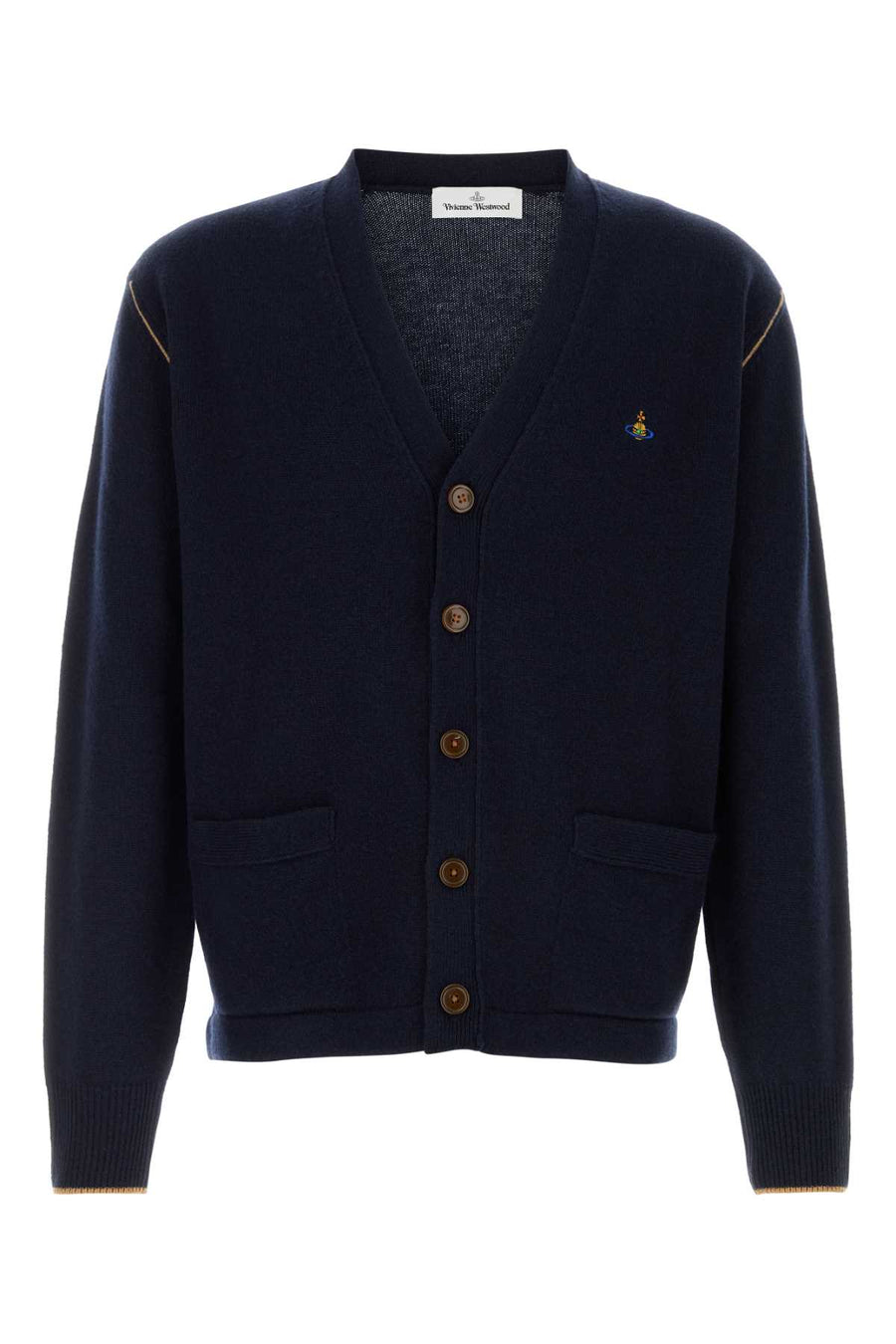 Vivienne Westwood Cardigan 90% Merino wool cardigan in navy