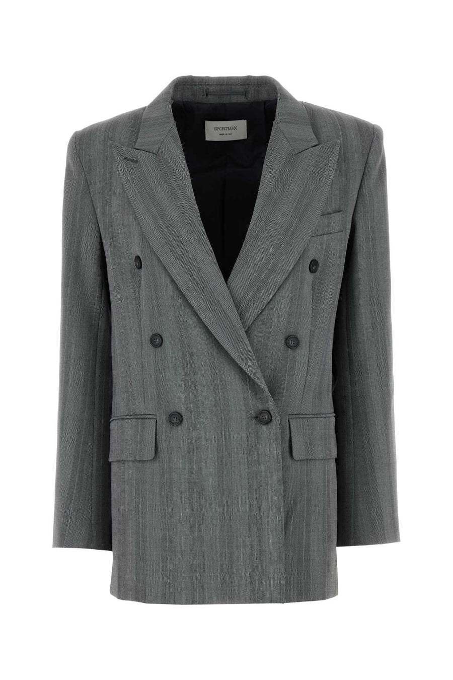 Sportmax Exterior: 48% Virgin wool blazer in gray