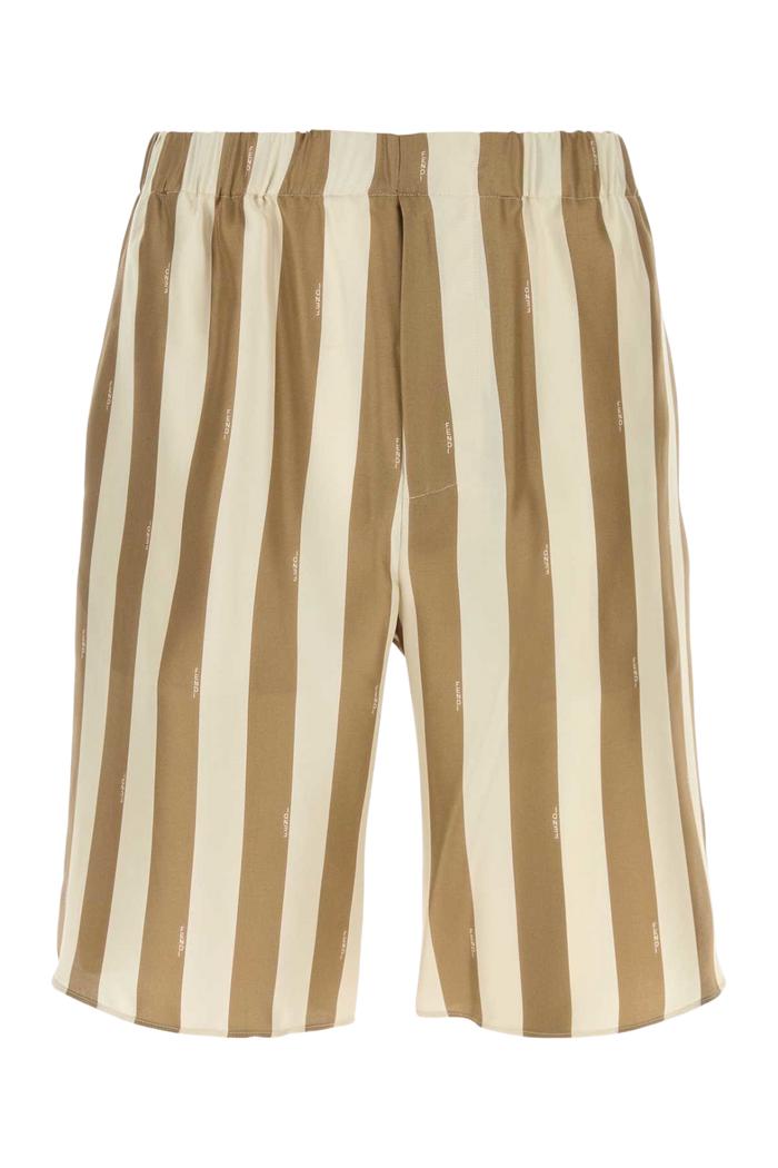 Printed Silk Bermuda Shorts Chantilly/nocciola Exterior