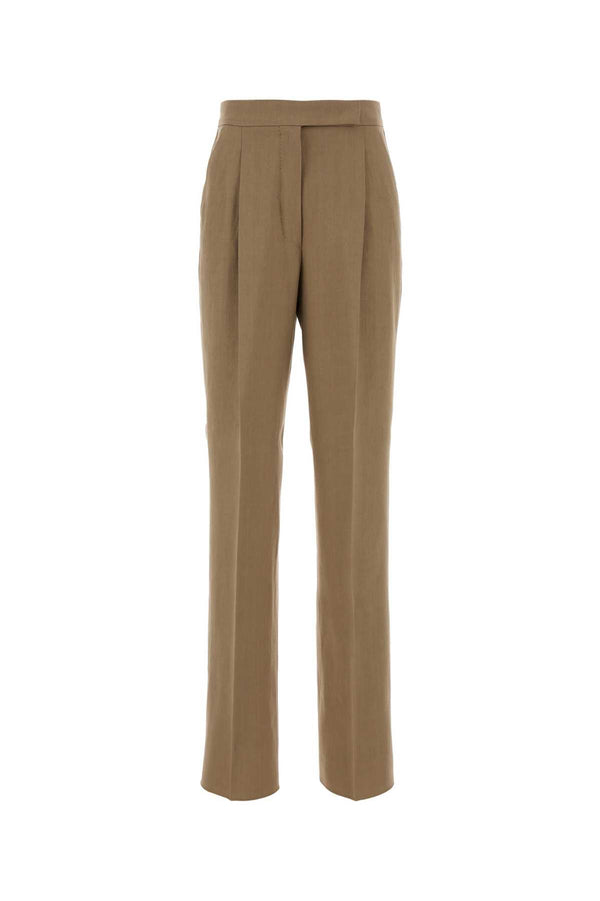 Max Mara 100% Hemp trousers in beige