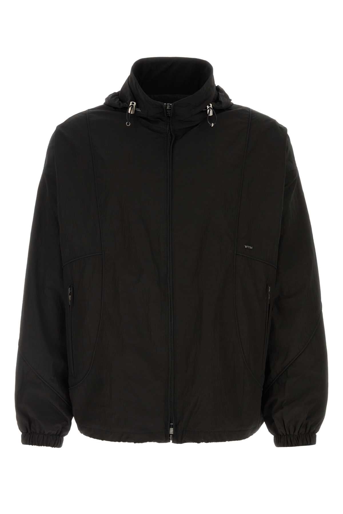 Black Polyester Blend Windbreaker Giubbini